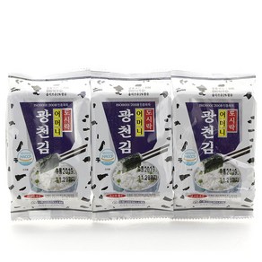 광천어머니김 3단 도시락김 4g X 3봉 24개입 1box 총 72봉 전장김 식탁김 돌자반 김밥김 김자반, 72개