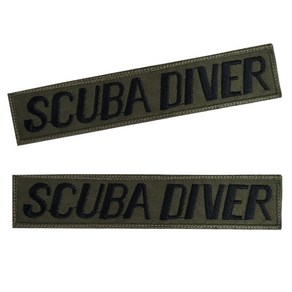 스쿠버다이버 패치 와펜 스쿠바 다이바 SCUBA DIVER 다이빙 자수 오바로크, 일반와펜(밸크로없음), 1개