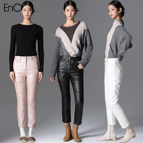 ENC [EnC] 약기모 일자핏 코팅 팬츠