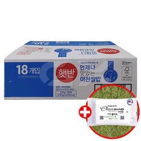 CJ 햇반 이천쌀밥 210g x18개입 + 그린바드 클린핸즈물티슈10매입, 18개