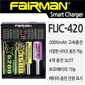 페어맨 FLIC-420 4구 TypeC 범용 배터리 충전기, 1개