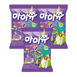 5500 마이쮸 포도+사과 x 3개 간식 젤리 캔디 사탕, 283g