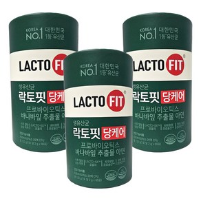 종근당 락토핏 당케어 혈당 생유산균 60포 3통 6개월분, 당케어  60포X 3통, 120g, 3개