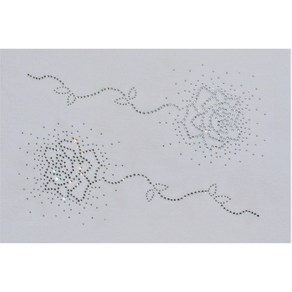 핫픽스 모티브 의류리폼 옷리폼 스톤 큐빅 부자재 의류DIY - 장미2송이, 1개