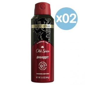 Old Spice 올드 스파이스 남성용 알루미늄 프리 바디 스프레이 스왜거 144g 2팩 Aluminum Fee Body Spay fo Men Swagge, 1개