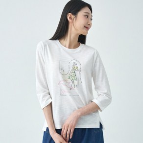 [지센] 슬럽 세레나 라운드 7부 티셔츠 LCTSO322_IV