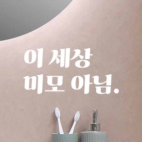 어썸투데이 레트로 감성 거울 매장 카페 포토존 레터링 스티커 이 세상 미모 아님, LG-051 이 세상 미모 아님, 흰색