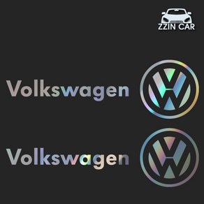 찐카 폭스바겐 Volkswagen 로고 차량용 데칼스티커 ZCG-18, 블랙, 1개