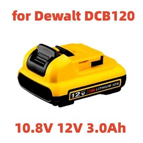 디월트배터리 호환 Dewalt DCB120 리튬 이온 배터리 교체 전동 공구 12V 3Ah DCB123 DCB125 DCB124 DCB122 DCD710, 2)1개 3.0Ah, 1개