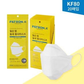 필슨 높새 KF80 (대형) 황사마스크 개별포장, 20매입, 1세트, 화이트