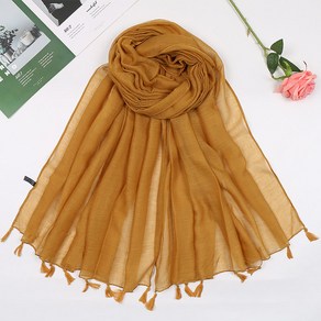 히잡 럭셔리 코튼 린넨 Viscose 스카프 술 여성 대형 Shawls 포장 패션 Pashmina 이슬람 Hijab 비치 Headscaf