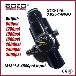 새로운 페인트 볼 에어 건 Aisoft PCP 공기 소총 HPA 4500psi 압축 공기 탱크 레귤레이터 밸브 출력 압력 M18 1.5 87, 출력 3000psi, 1개