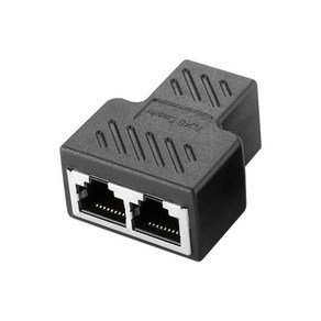 CAT5 / CAT6 Y형 RJ45 커플러 랜연장 1 대 2 어댑터 블랙, 2개, RJ45/8P8C