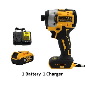 DEWALT 초고토크 브러시리스 파워 임팩트 드라이버 고속 주행 전동 공구 18V 리튬 배터리 3800pm DCF860 2, 1개, 01 1 Battey 1 Chage