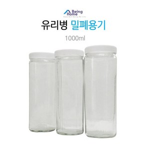 홈빙 요거트 유리병 유리밀폐용기 잼병 과일철 우유병 1000ml, 1L, 2개