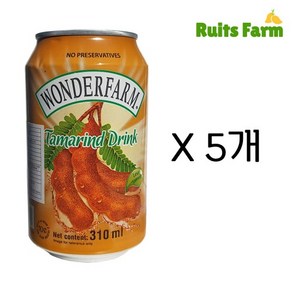 [루츠팜]원더팜 타마린드 310mlX5개 타마린 베트남 음료수, 310ml, 5개