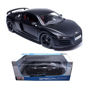 마이스토 1:18 아우디 R8 GT3 무광 블랙 다이캐스트 자동차장난감 모형차, 1개