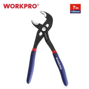WORKPRO 워터 펌프 플라이어 세트 조절식 퀵 릴리스 푸시 단추 CR-V 스틸 그루브 조인트 플라이어 다용도 7 인치 및 10 인치, 1개
