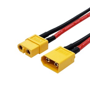 14AWG 실리콘 케이블 XT60 암/수 커넥터 케이블 XT60-14 드론 전기배선 RC카 배터리 100mm 케이블, 암컷, 1개