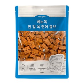 베노독 강아지용 한입 쏙 큐브, 연어, 300g, 3개