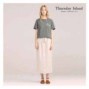 써스데이아일랜드 Thusday Island H라인 미디 스커트T224MSK302W 520893 222040 {!마감임박!}, IV2 70(M)