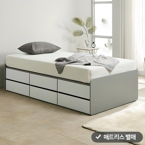 퍼즐 라운드형 높은 2단서랍 침대프레임 SS (전체 서랍형) (매트 미포함), 메이플화이트