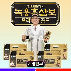 김오곤 녹용 홍삼보 프리미엄 골드 4개월분 120포 홍삼진액 피로회복 면역력강화 부모님 선물세트 4박스, 1세트, 8.4L