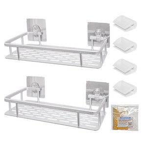 브리사 접착식 트윈 욕실선반 일자, 2개