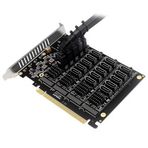 PCI-E SATA 카드 PCIE X16 NVME M.2 RAID 어레이 확장 SATA 20 포트 어댑터 카드 JMB585 칩