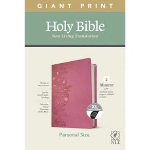 NLT Pesonal Size Giant Pint Bible Filament Enabled Edition (Red Lette Leathelike Peony Pink ... Imitation Leathe, Tyndale House Publishes, English, 9781496445261