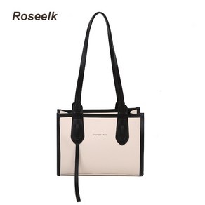 Roseelk 여름 숄더백 미니 스쿼어 쇼퍼백