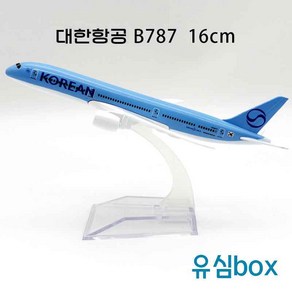 다이캐스트1:400 장식용 항공기 모형 대한항공/아시아나항공 비행기 모형 16CM, 대한항공787, 1개