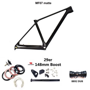 산악 자전거용 카본 프레임 29e MTB 148x12 부스트 풀 히든 케이블 라인 사이클링 레이스용 컬러 페인팅, [04] 19.5 inchBB92, [01] Black No Logo, 1개