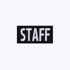 STAFF stong ve. 검정+흰색 BW105 - 오버로크 벨크로 마크 약장 와펜 자수 가드 안전 보안 스태프