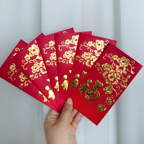 (무료배송)추석 설 세뱃돈 고급 레드 복 용돈봉투 현금봉투 (6p)
