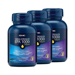 GNC 트리플 스트랭스 피쉬오일 EPA 1000 미니 90정 (소프트젤) [3개 SET], 3개