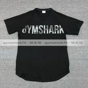 GYMSHARK 굵게 반팔 남성 위장 라벨 순면 스포츠 캐주얼 티셔츠 탄성 슬림 반소매