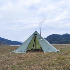 화목난로텐트 티피텐트 글램핑 연통 홀잭 메쉬창 a형텐트, 베이지, 5-8명