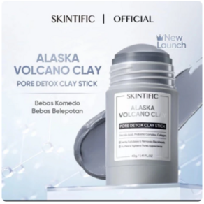 SKINTIFIC Alaska Volcano Poe Clay Mask Stick 40g 스킨티픽 모공 마스크 스틱 40g, 1개, 1개입