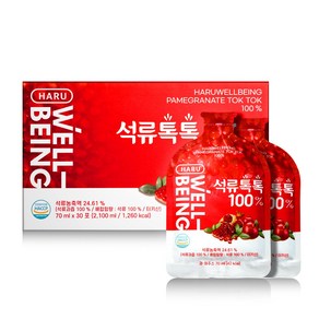 하루웰빙 석류톡톡100% 석류과즙 액기스 농축액, 70ml x 30포, 1개, 2100ml