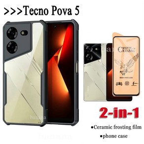 2 in 1 Tecno Pova 5 Acylic Phone Case Fo POVA5 Ceamic Fosted Film