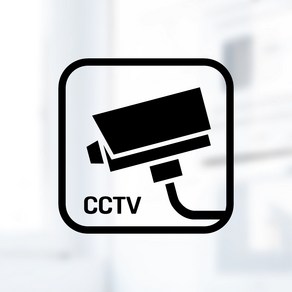 디자인황소 픽토그램 스티커 매장 카페 데코 시트지 레터링 06 녹화중, 1개, 06 CCTV 사각 영어 블랙