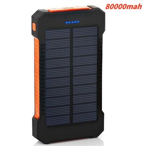 보조배터리 외장 전지 태양 보조베터리 휴대용 충전 필수 200000mah 고속 야외용 배터리 실리콘 대용량 패널