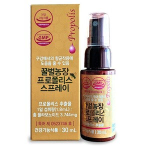 황토꿀벌농장 수용성 특허기술 꿀벌농장 프로폴리스 스프레이, 1개, 30ml