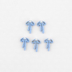 백억언니 진주 매트 리본 네일파츠 5개입, 1개, 스카이[P534]