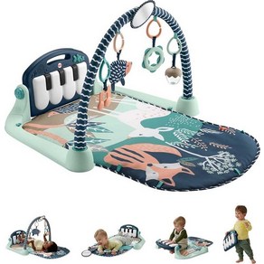 Fishe-Pice Baby Playmat Kick Play 피아노 체육관 뮤지컬 및 감각 장난감 포함 신생아부터 유아용 네이비 폰