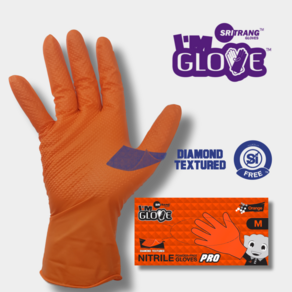 두꺼운 다이아몬드 그립 니트릴장갑 100매 Nitile Glove, 1개, 특대(XL) 이상, 오렌지