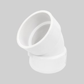 PVC 45도 엘보 50mm 65mm 75mm VG2 파이프 플라스틱 배관 부속 이음관, 1개