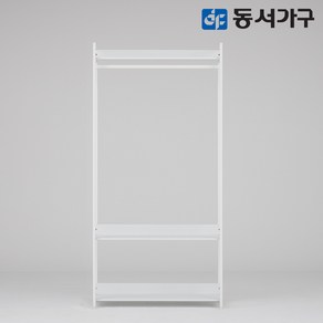 동서가구 토미 플러스 고급 철제 셀프 드레스룸 옷장/1000 1단 행거 DFF43842, 화이트