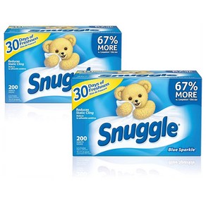 Snuggle Fabric Softener Dryer Sheets Blue Sparkle 스너글 섬유 드라이어 시트 200매 X 2팩